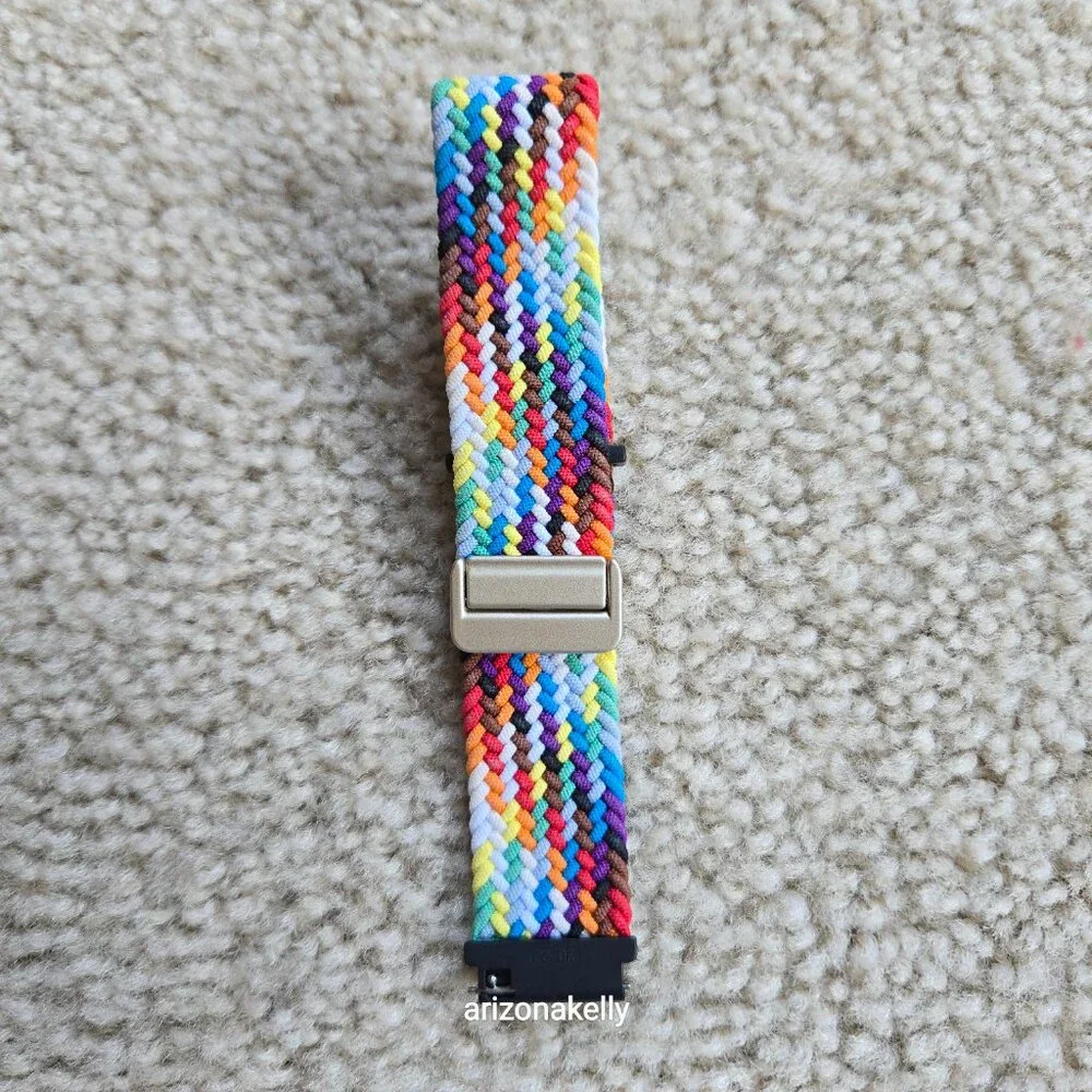 Samsung Galaxy Watch 20mm Stretchy Braided Fabric Band With Magnetized Closure